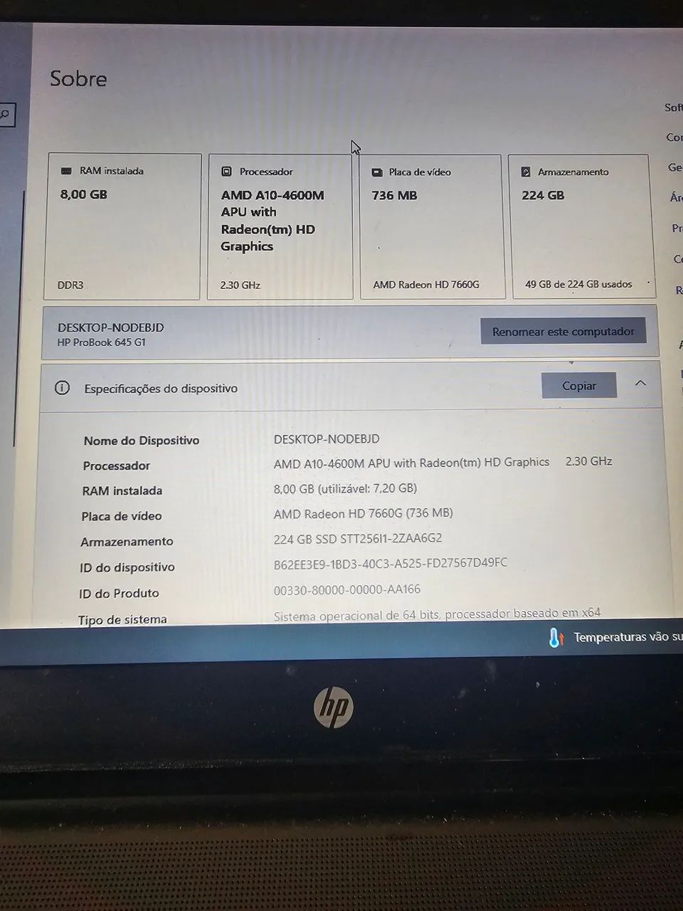 Notebook HP Probook 645 - Foto 2