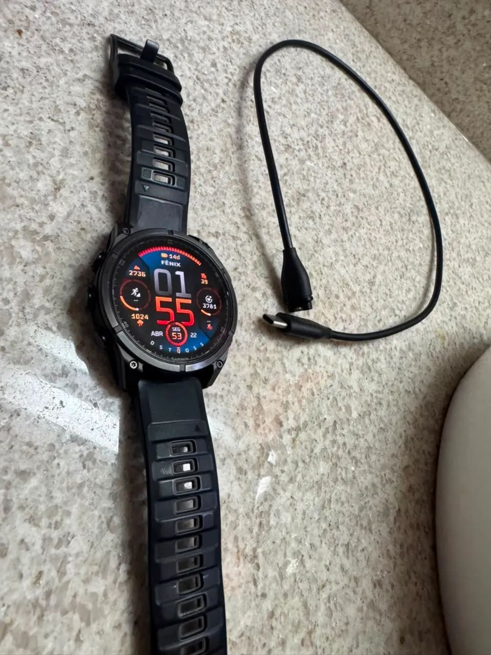 Relógio Garmin Fênix 8, 51mm, Amoled, Titanium