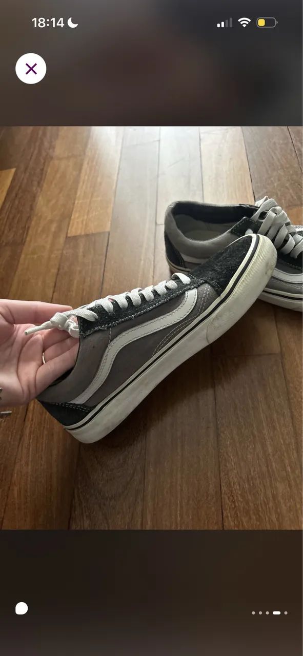 tenis vans old skool preto e cinza 37 - Foto 3