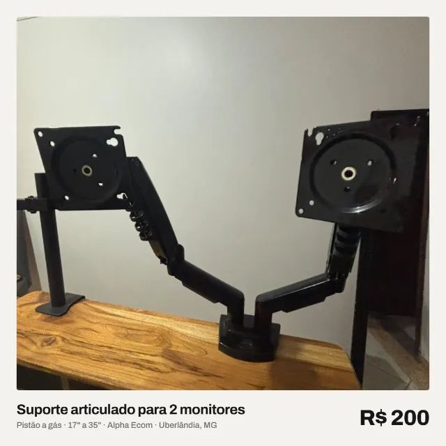 Suporte articulado para 2 monitores