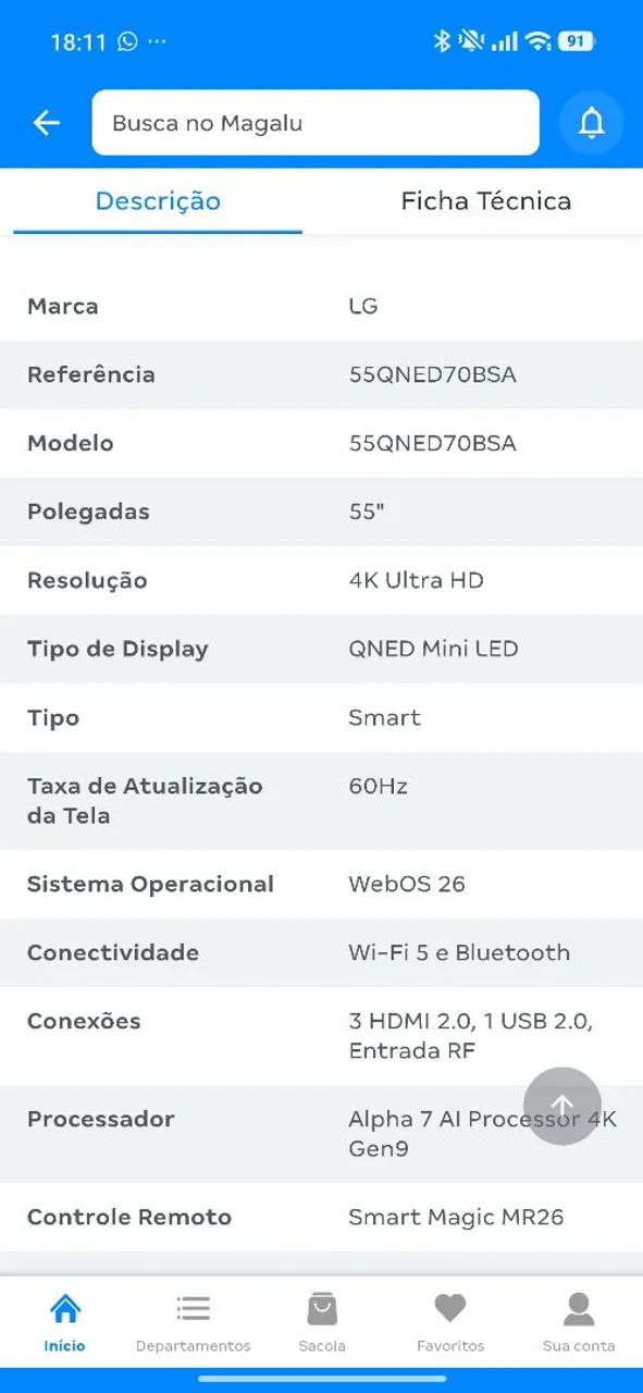 Smartv LG 4k Ultra 55 polegadas Nanotv  - Foto 3