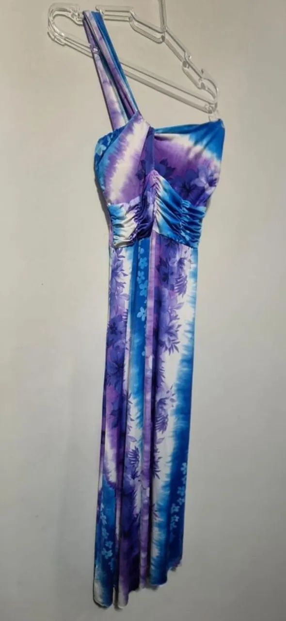 Vestido roxo, azul e branco - Foto 2