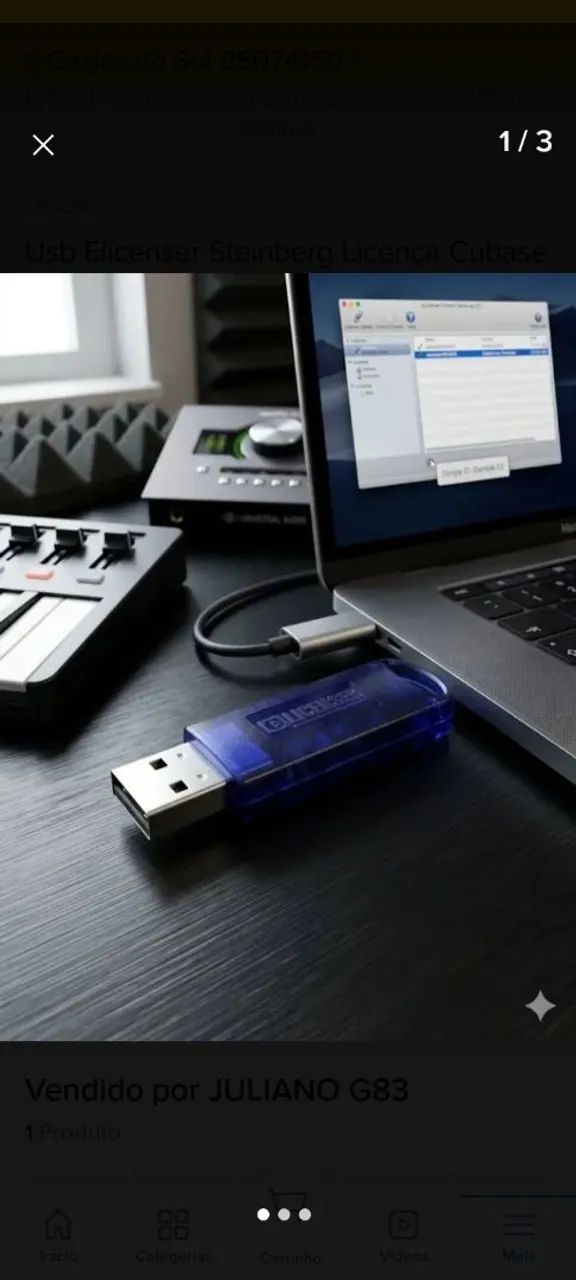 Steinberg Cubase 9.5 eLicenser ドングル Dongle Steinberg USB eLicenser com Cubase 7.5 Ativo Original