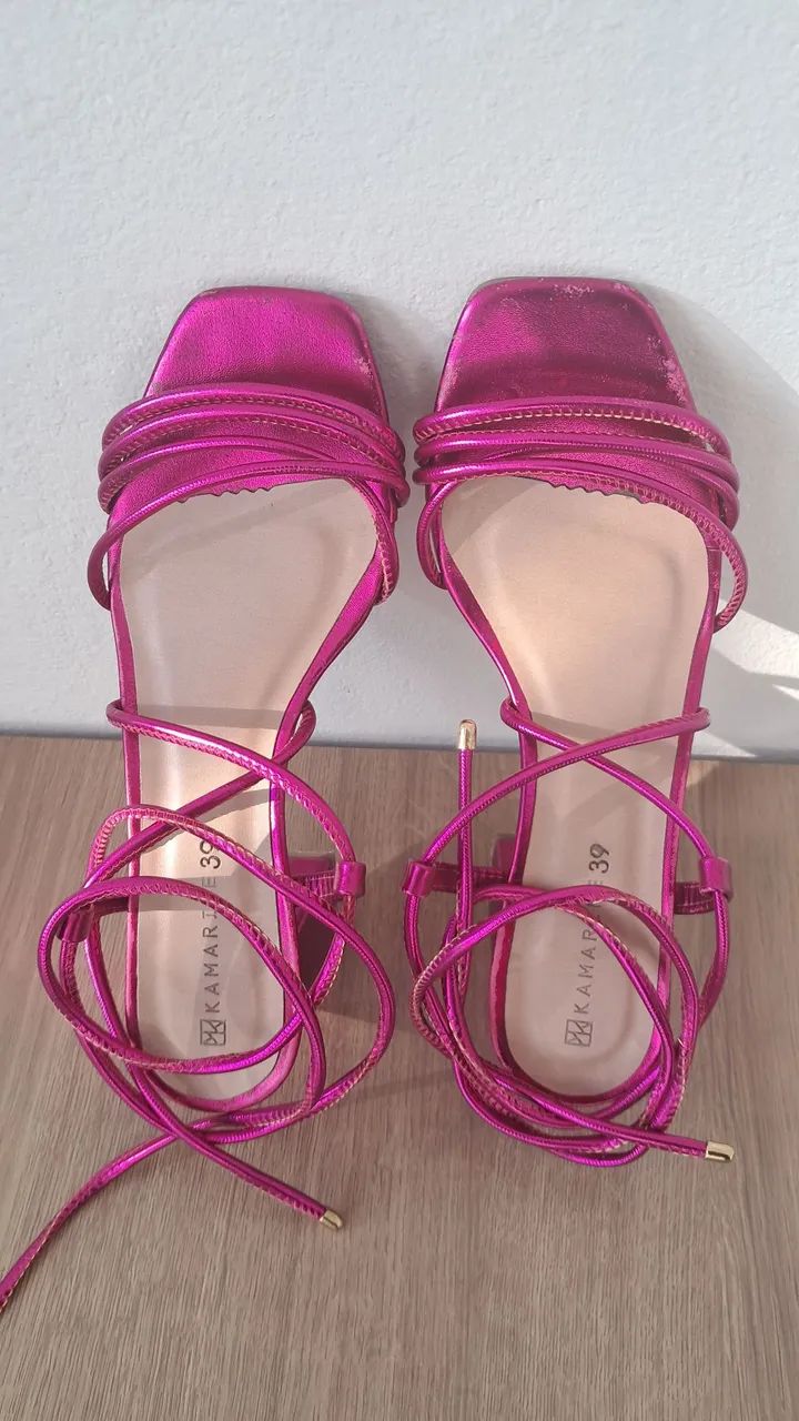  Imperdivel Sandália Salto Rosa - Foto 4