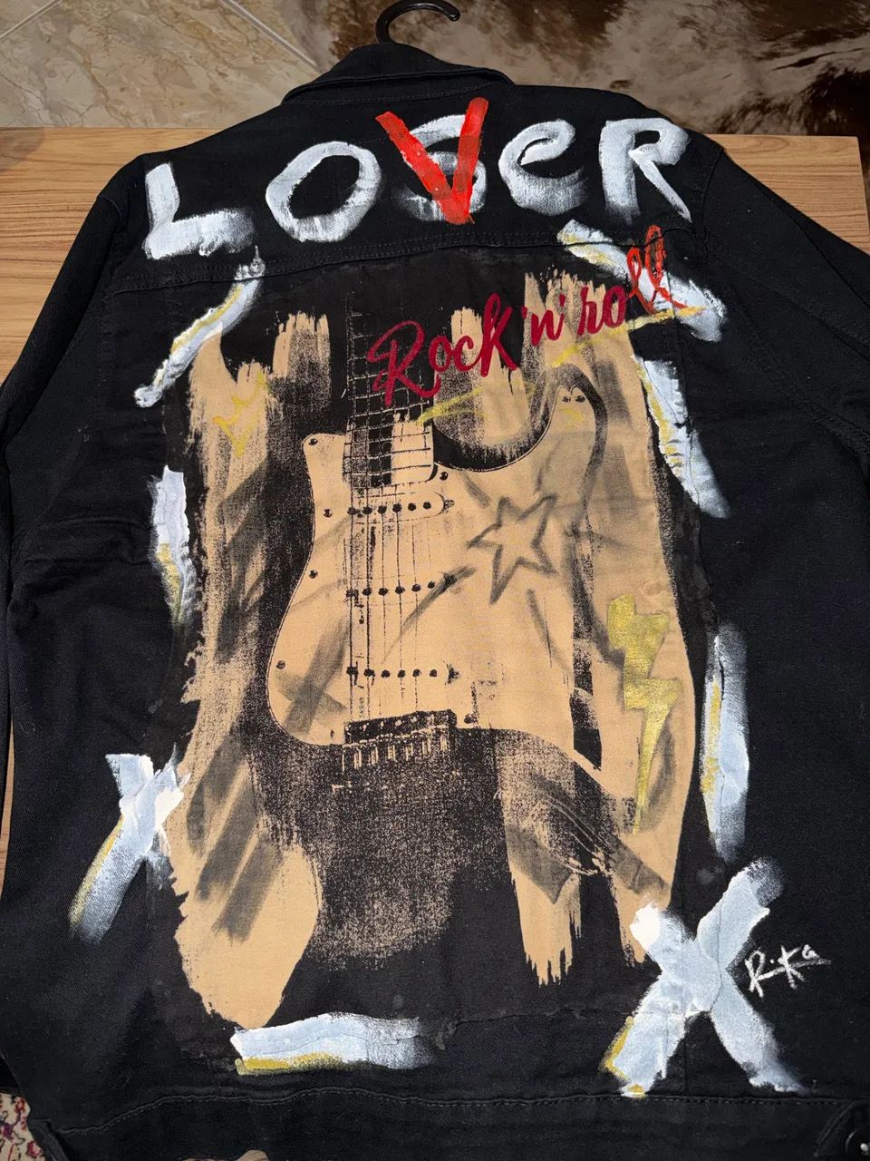 Jaqueta jeans customizada Rock Lover