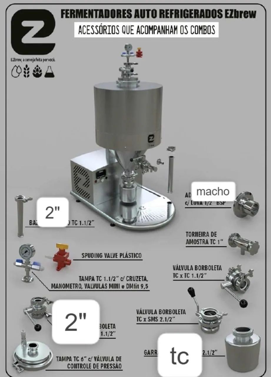 Fermentador Auto-Redeigerado com Aquecimento EzBrew FE70AR Combo - Foto 2