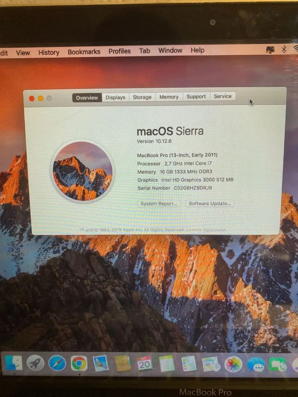 Mac Book Pro 13 - inch, Early 2011 - Processador 2,7Ghz, Intel