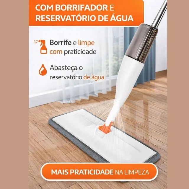 Mop Spray Multifuncional Borrifador Reservatório Microfibra - Foto 6