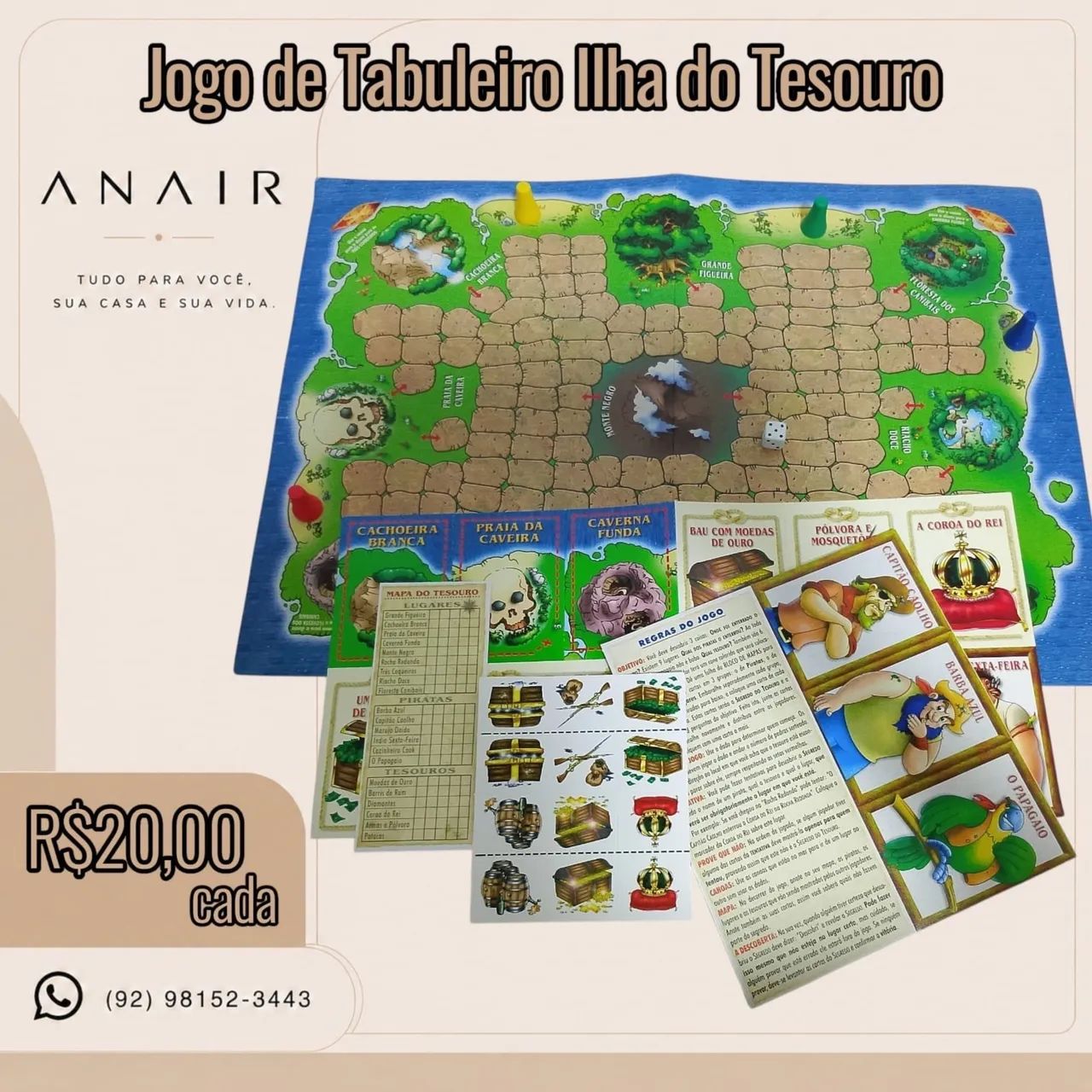 Jogo de Tabuleiro Ilha do Tesouro