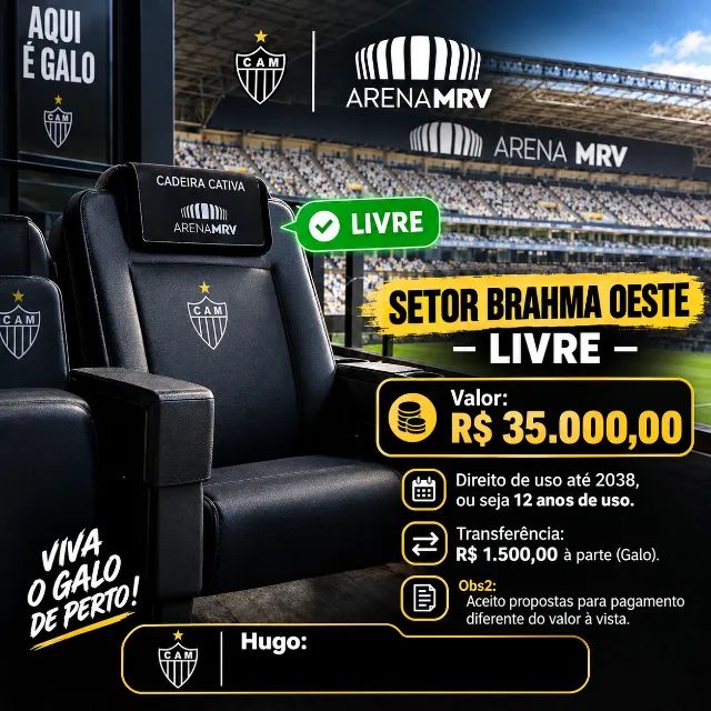 CADEIRA CATIVA ARENA MRV - Foto 2