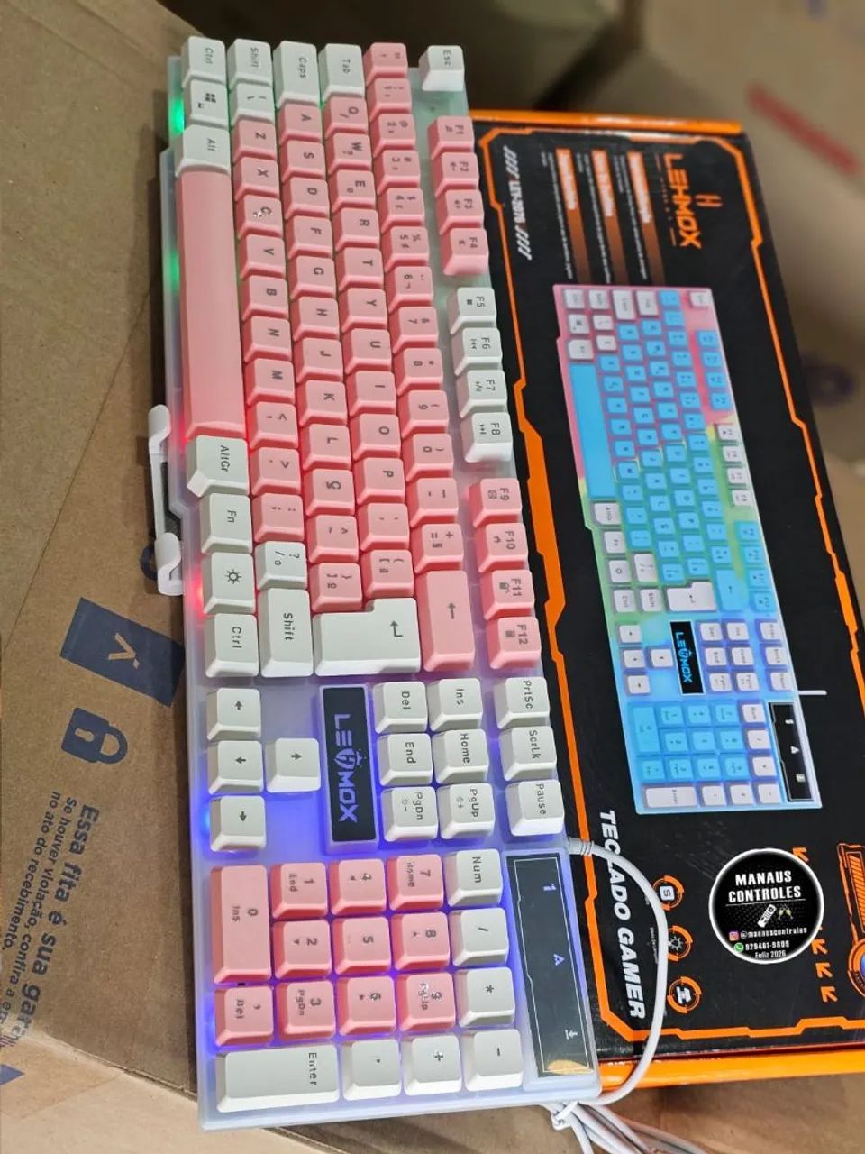 Teclado gamer rosa 