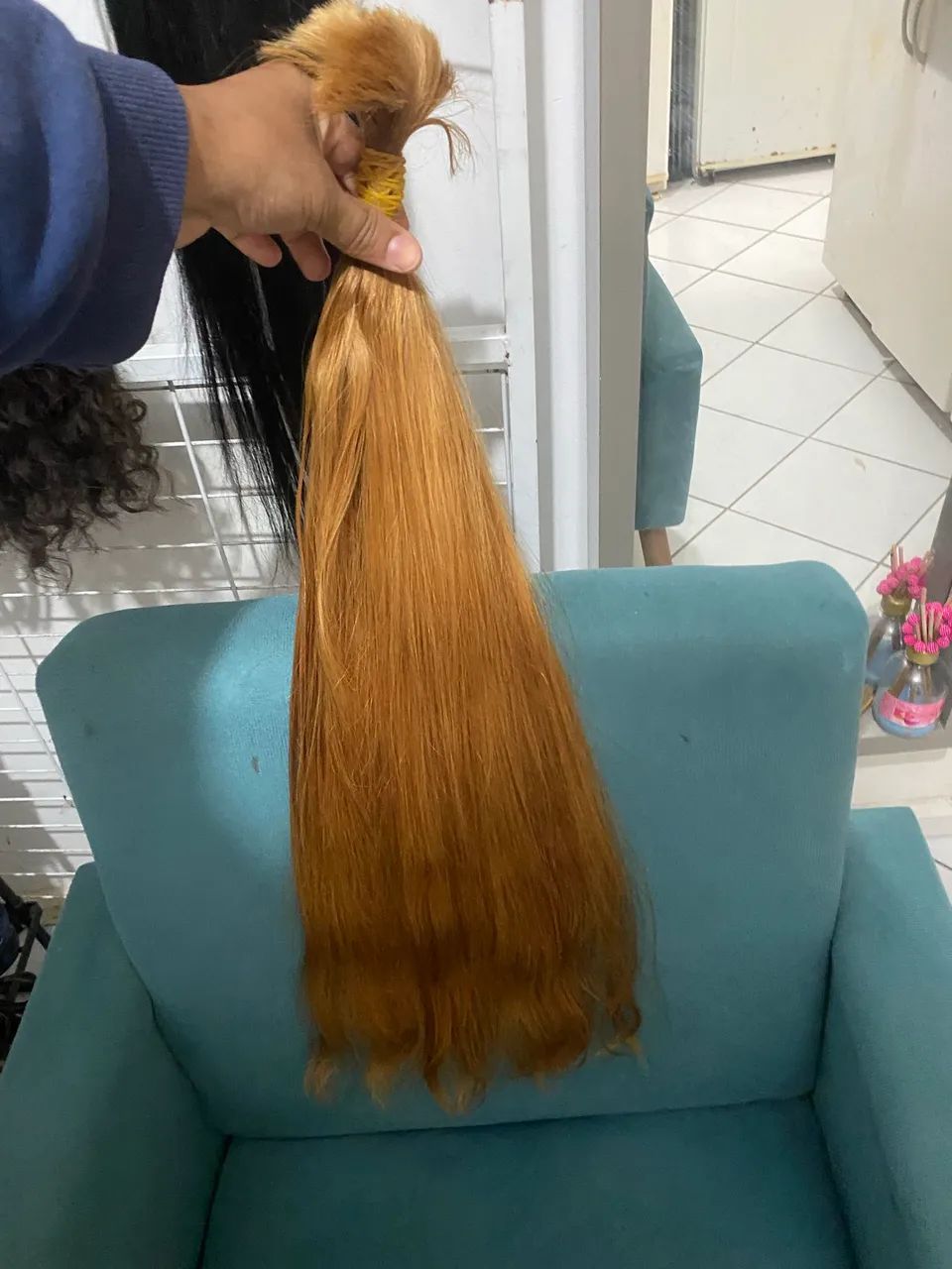 Cabelo humano ruivo 70 cm  - Foto 3