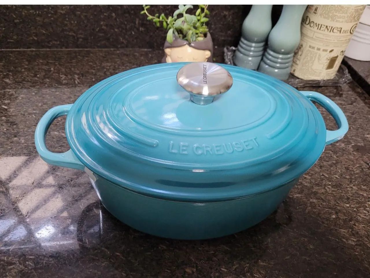 Panela Le creuset oval 27 cm azul caribe - Utensílios Para Cozinha