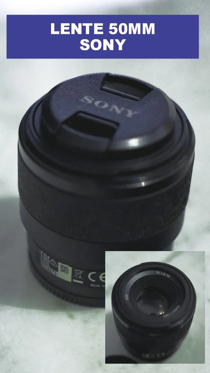 Sony - Lente padrão FE 50 mm F1.8 (SEL50F18F), preta - Câmeras e