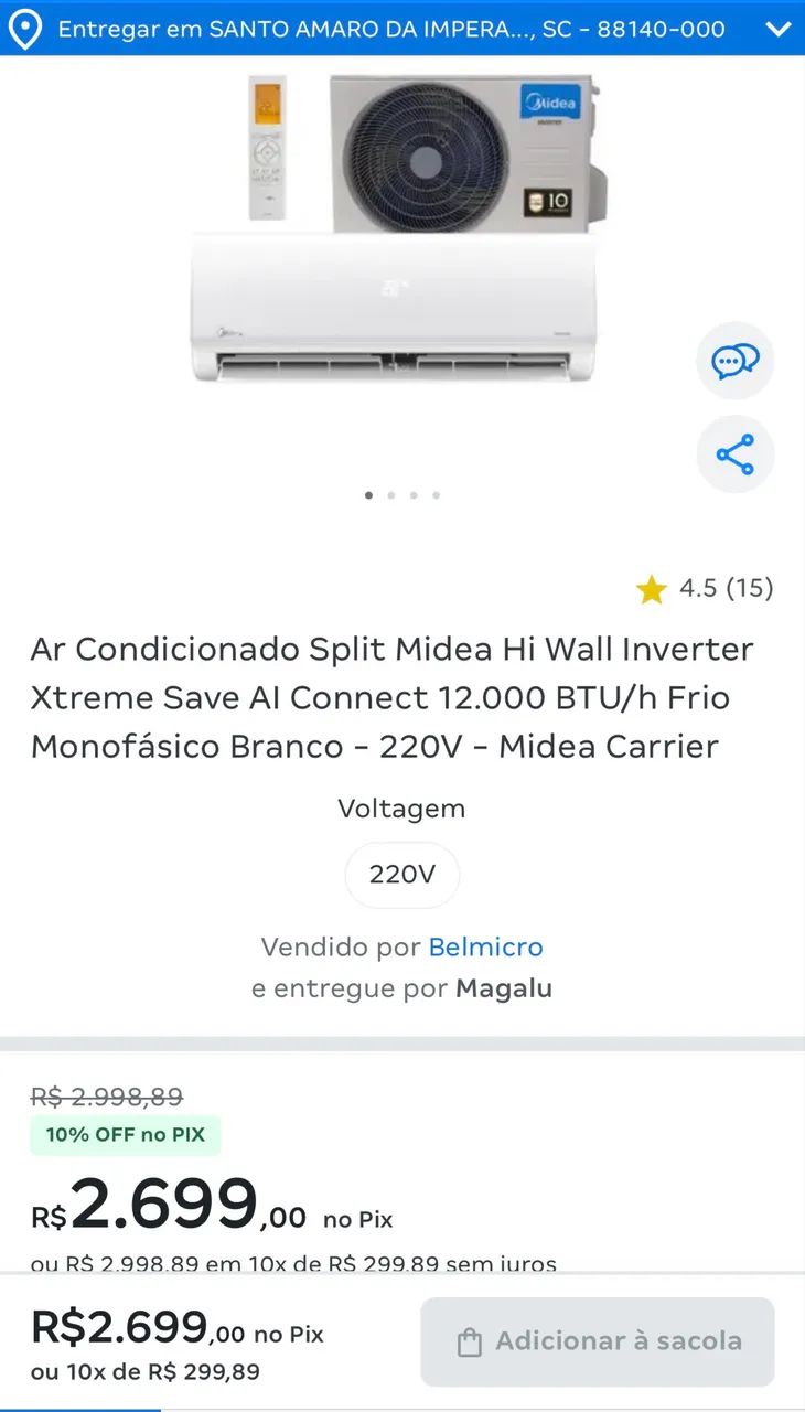Ar Split Midea Xtreme Inverter 12000 - Foto 2