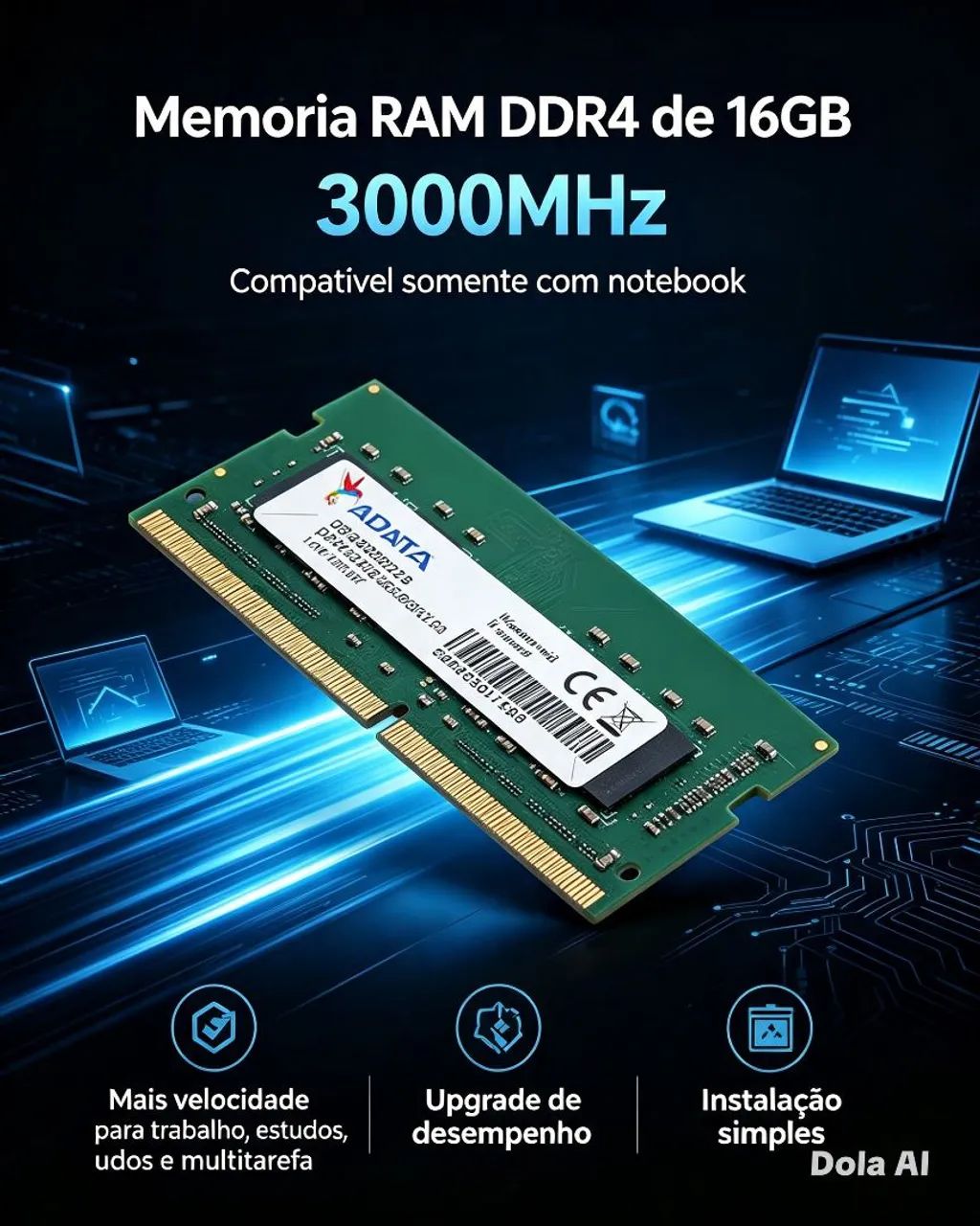 Memória RAM DDR4 - 16GB 3000MHz - Notebook - Testadas e funcionando. - Foto 3