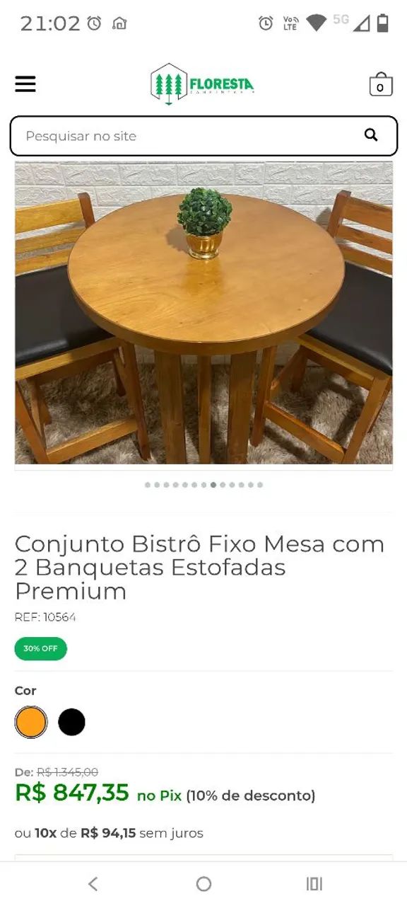 Mesa bistrô madeira maciça com banquetas. - Foto 4