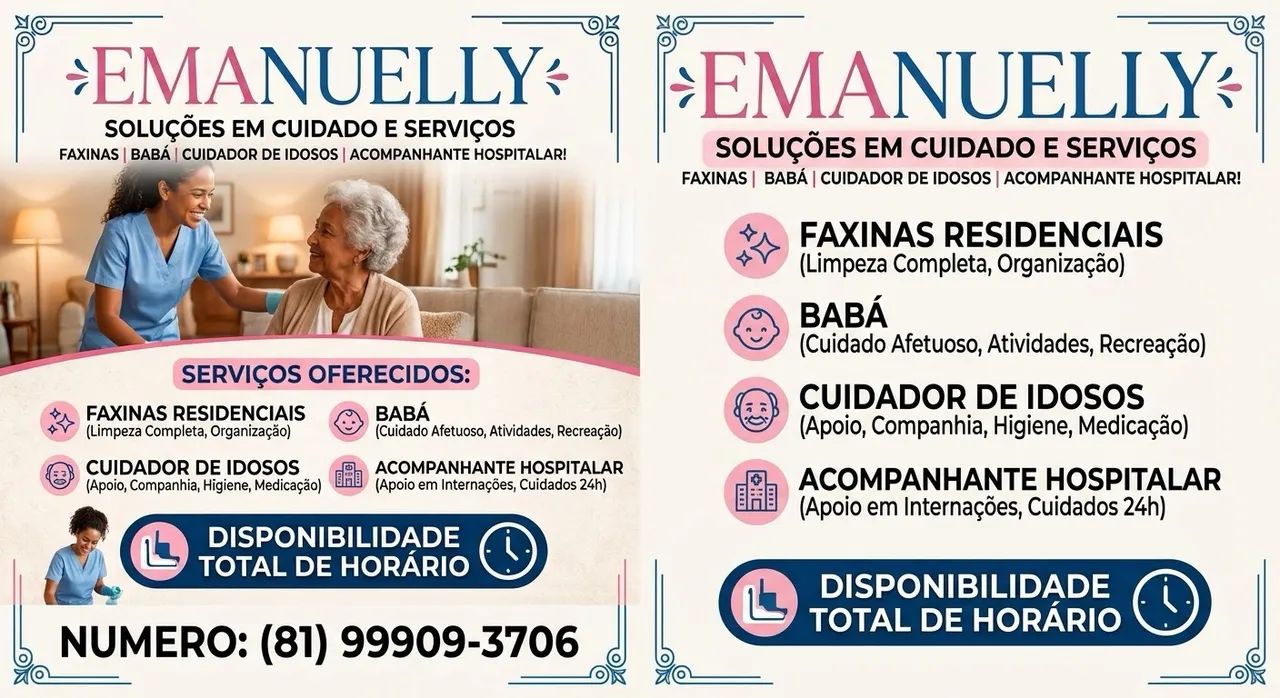 Prestadora de serviços domesticos e hospitalar!