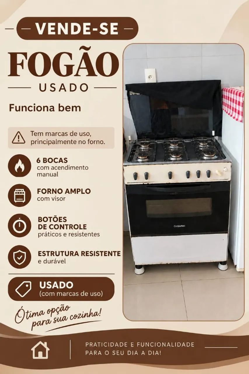 Fogão usado de longa data , mas ainda funciona normalmente 