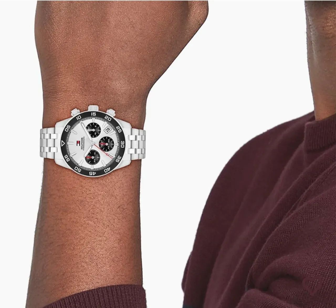 Relógio Tommy Hilfiger TH85 Chronograph Masculino em Aço Prateado - Foto 3
