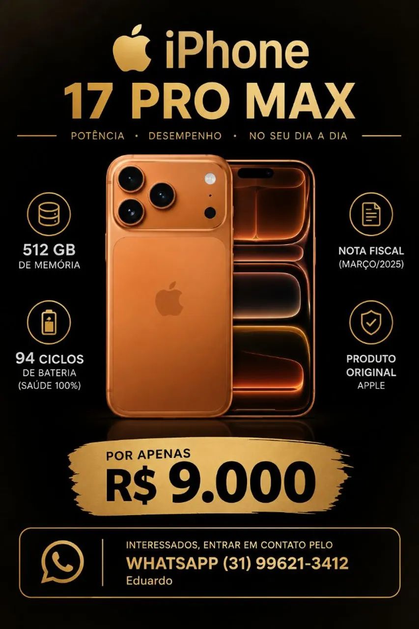 Iphone 17 pro Max 512gb Seminovo NF
