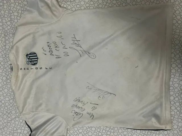 Camiseta Oficial do Santos 2012 infantil autografada por Neymar, Robinho, Andre, Elano e F - Foto 2