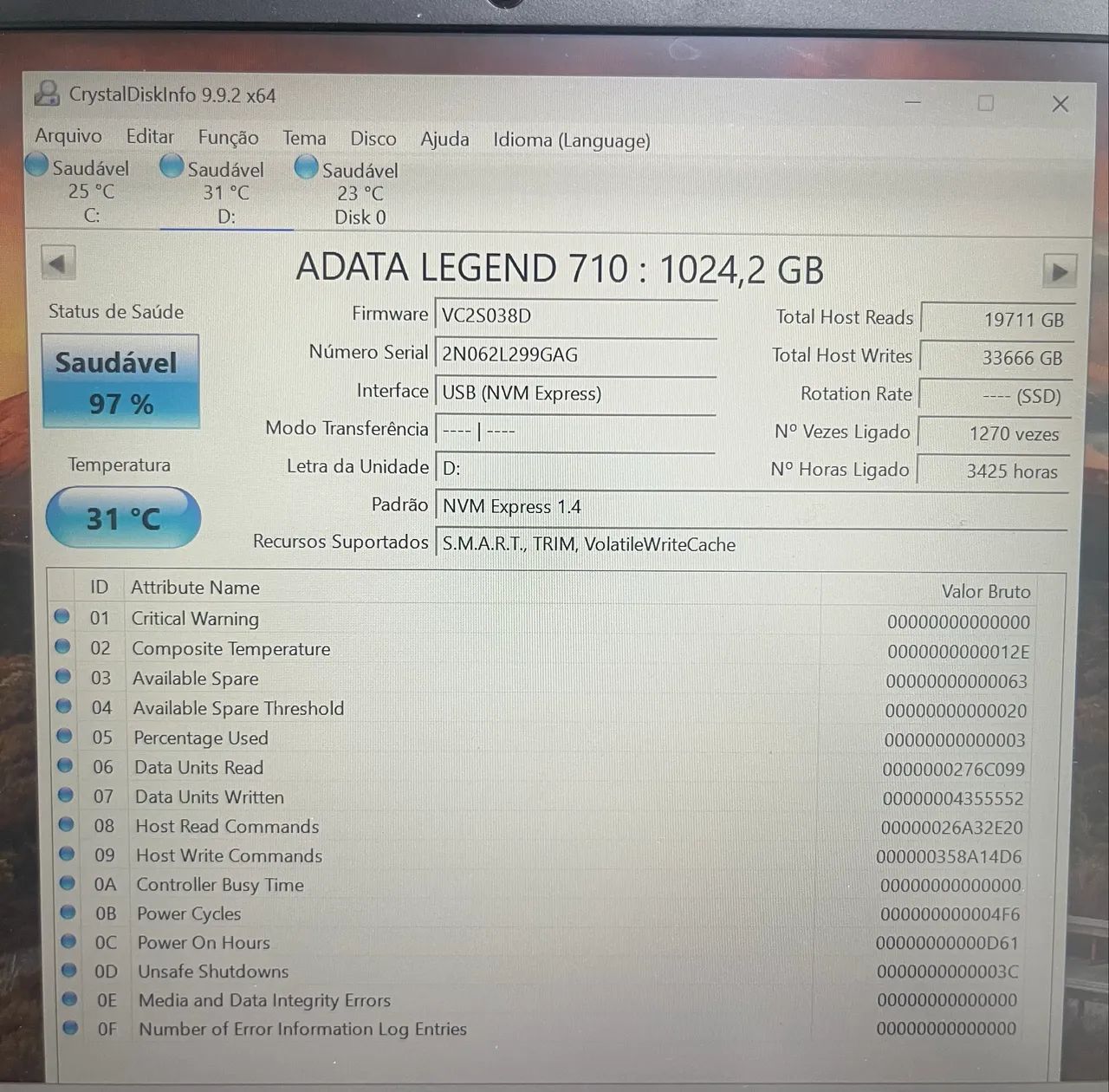 SSD M2 ADATA Legend 710 - 1 TB - Foto 2