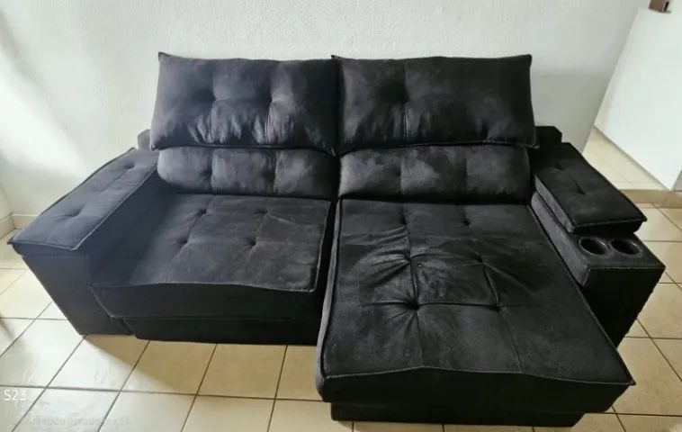 Sofá Santiago 2,30m com Carregador USB e Porta Copos Retrátil e Reclinável - Foto 2