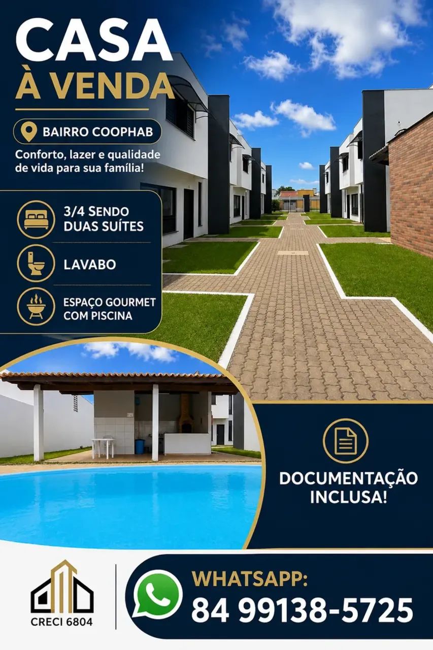 VENDE-SE CASA DUPLEX NA COOPHAB