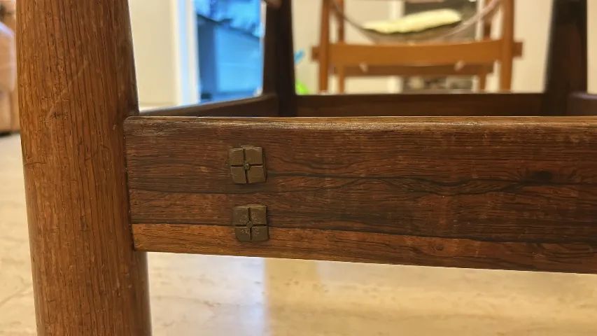 Mesa de centro Cimo vintage jacaranda, latão e mármore - Foto 4