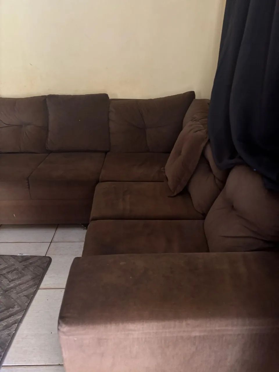 Sofá marrom L | 6 lugares  - Foto 4