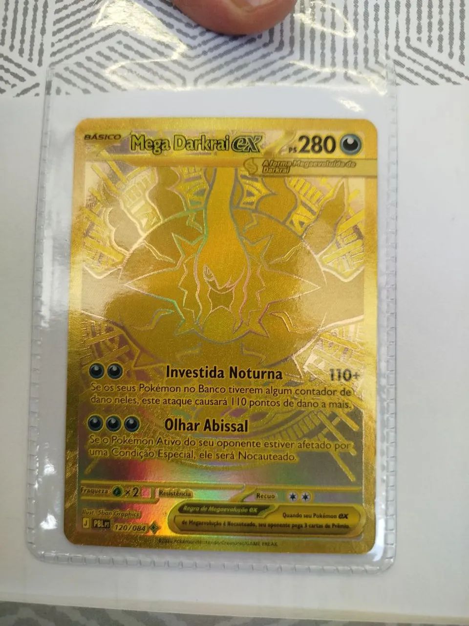 TCG pokémon escuridão absoluta mega darkrai EX dourado