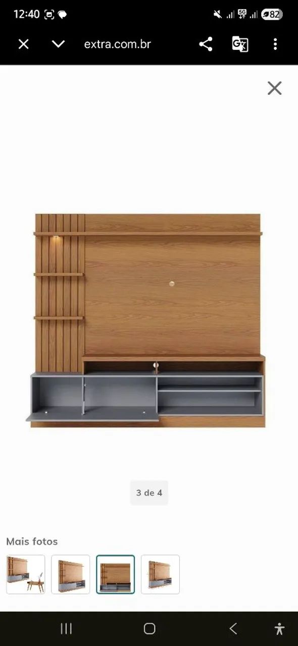 Rack estante Home Theater Freijó cinza para 65 polegadas - Foto 5