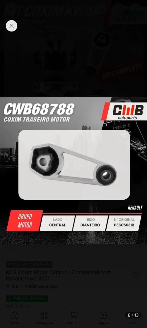 Kit coxim kwid  - Foto 4