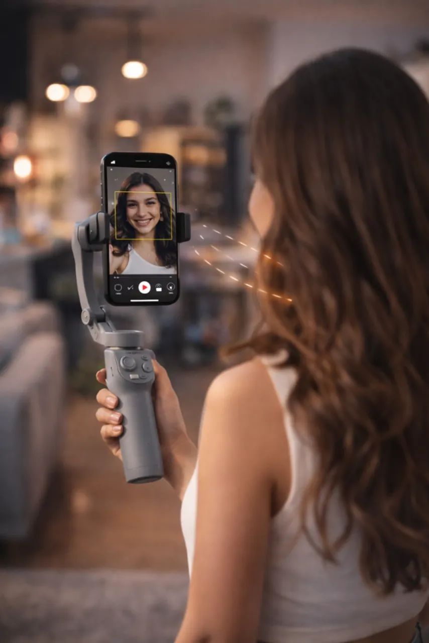 Gimbal Celular 3 Eixos Rastreamento Facial AI Bluetooth A?Gold SLF-10