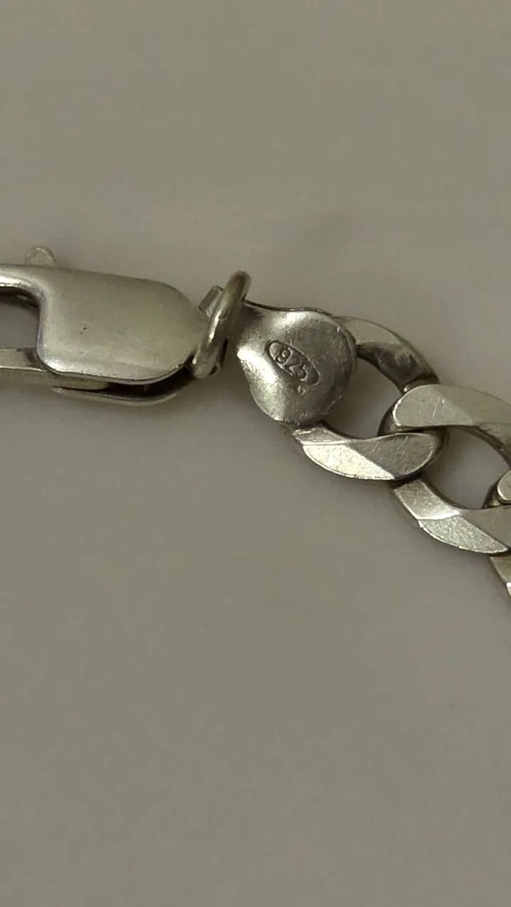 ?Pulseira De Prata 925 Elo Figaro 3x1 - 12g / 21cm Legítimo - Foto 3
