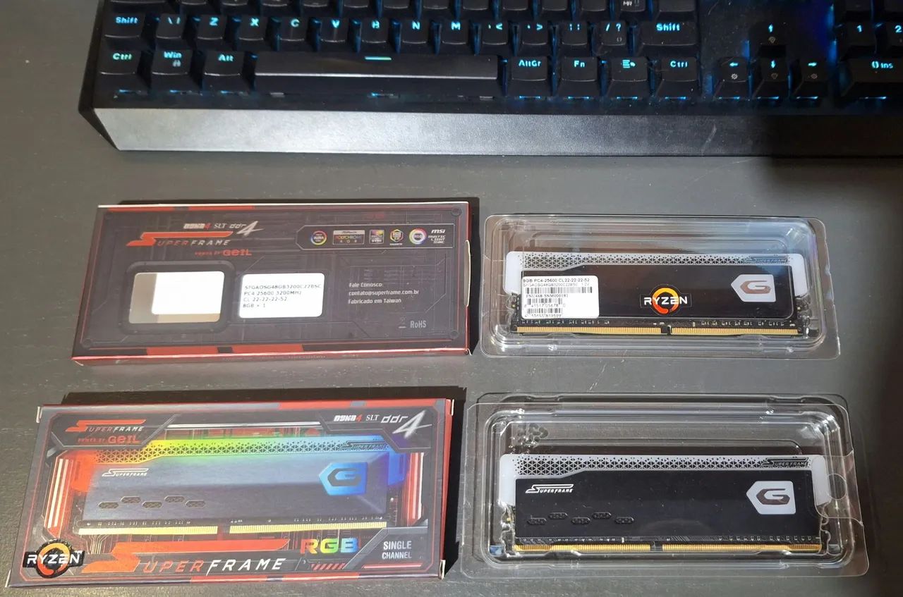 Memória RAM 16GB 3200MHZ (2x8GB de RAM) SuperFrame Usada - Foto 2