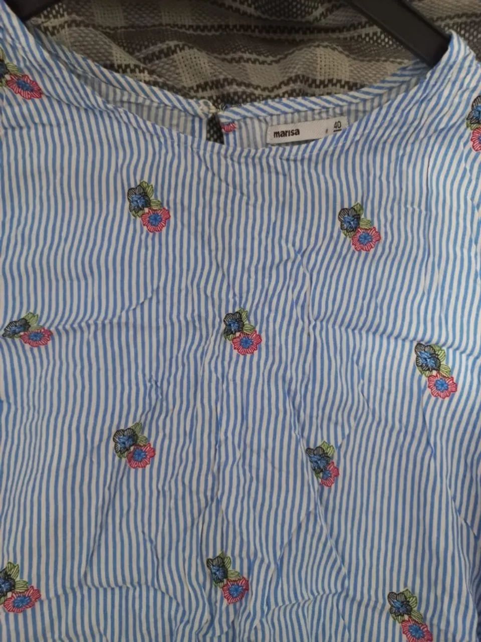 Blusa Bata Manga Evasê listrada - Foto 2