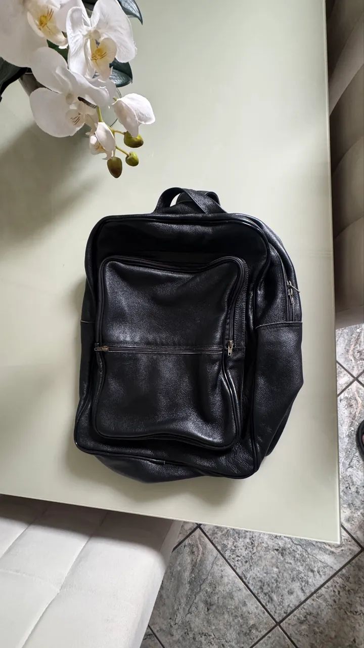 Mochila de couro legítimo reforçado  - Foto 4