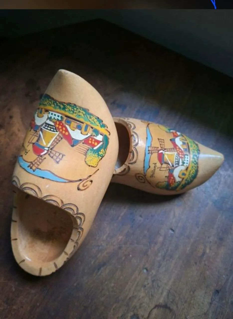 Tamanco holandes infantil feito e pintado a mão - Foto 4