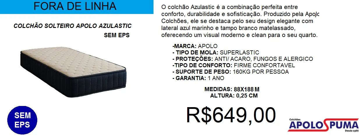 Colchão solteiro mola de alta qualidade - a pronta entrega 