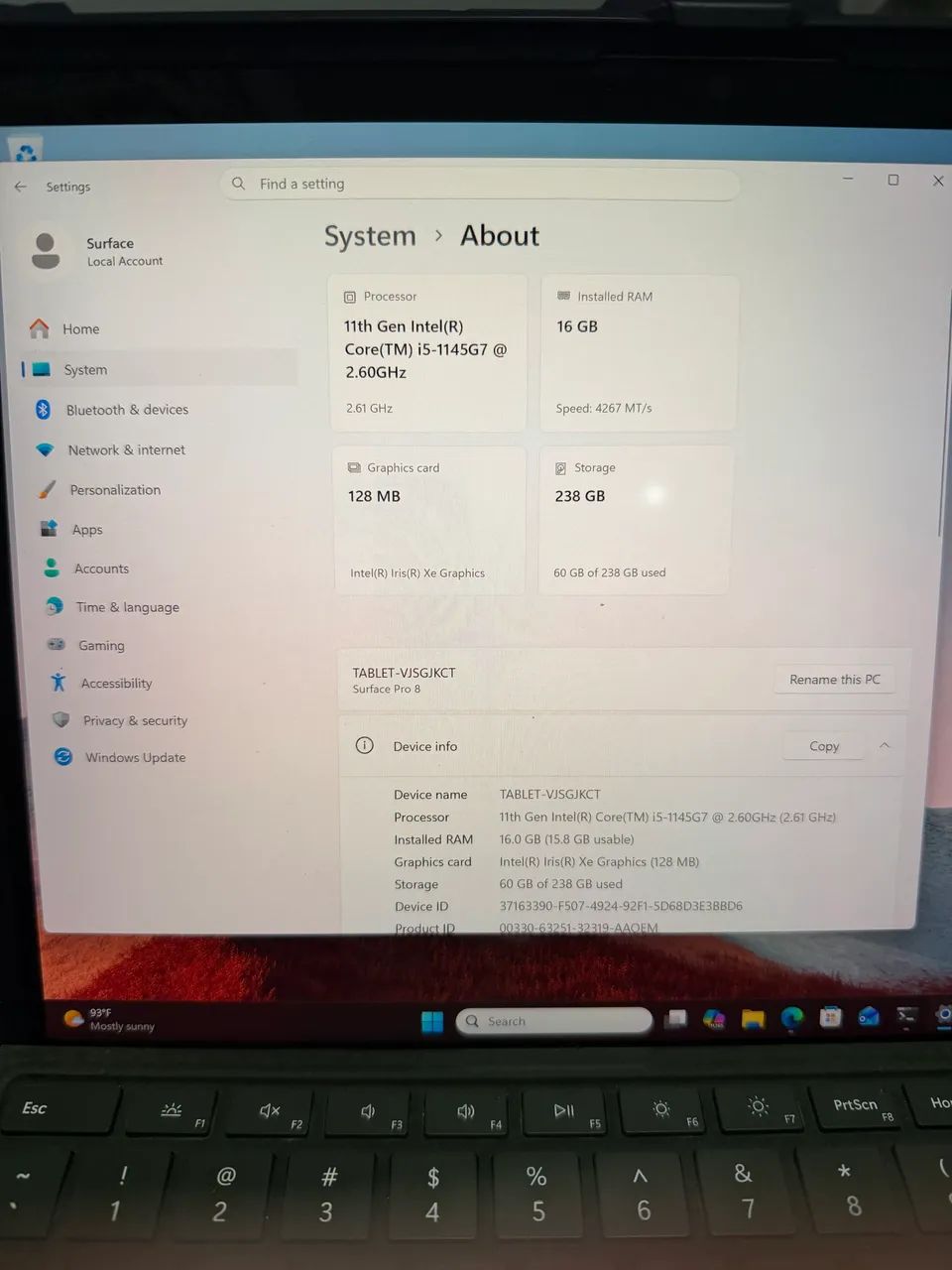 Microsoft Surface Pro 8 16GB 256SSD TROCO - Foto 5