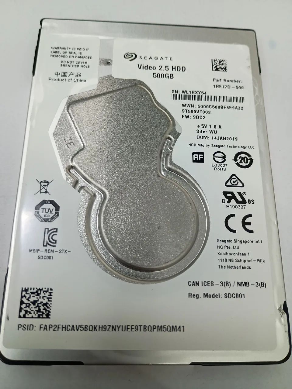 HD SEAGATE BARRACUDA 500GB 2.5" SLIM ST500VT003