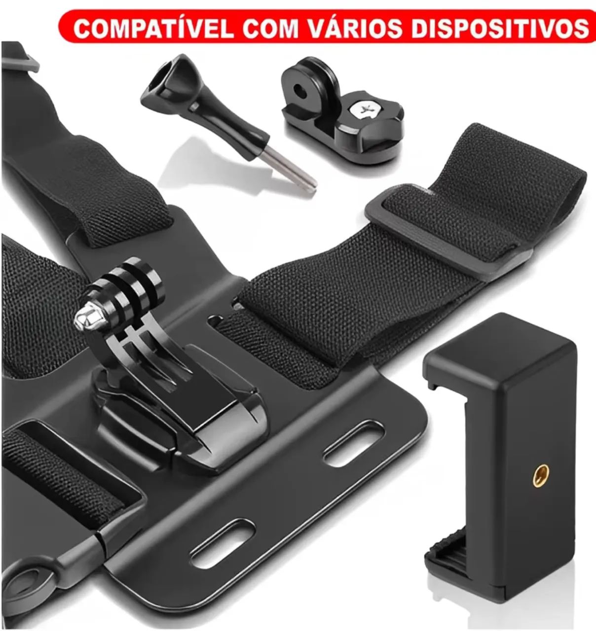 Suporte de peito ajustável para celular + brinde - Foto 3