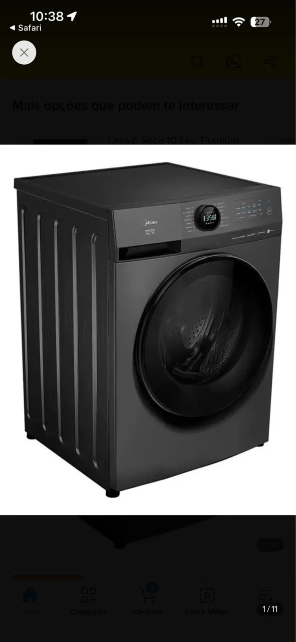 Lava e seca 11kg com defeito midea