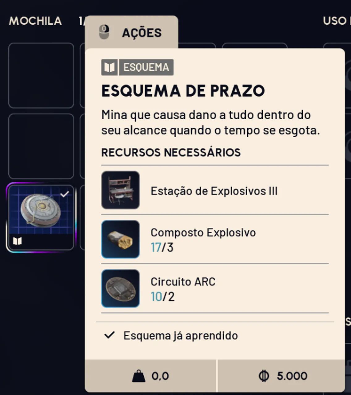 Esquema/Blueprint da PRAZO(Deadline mine) Arc raiders