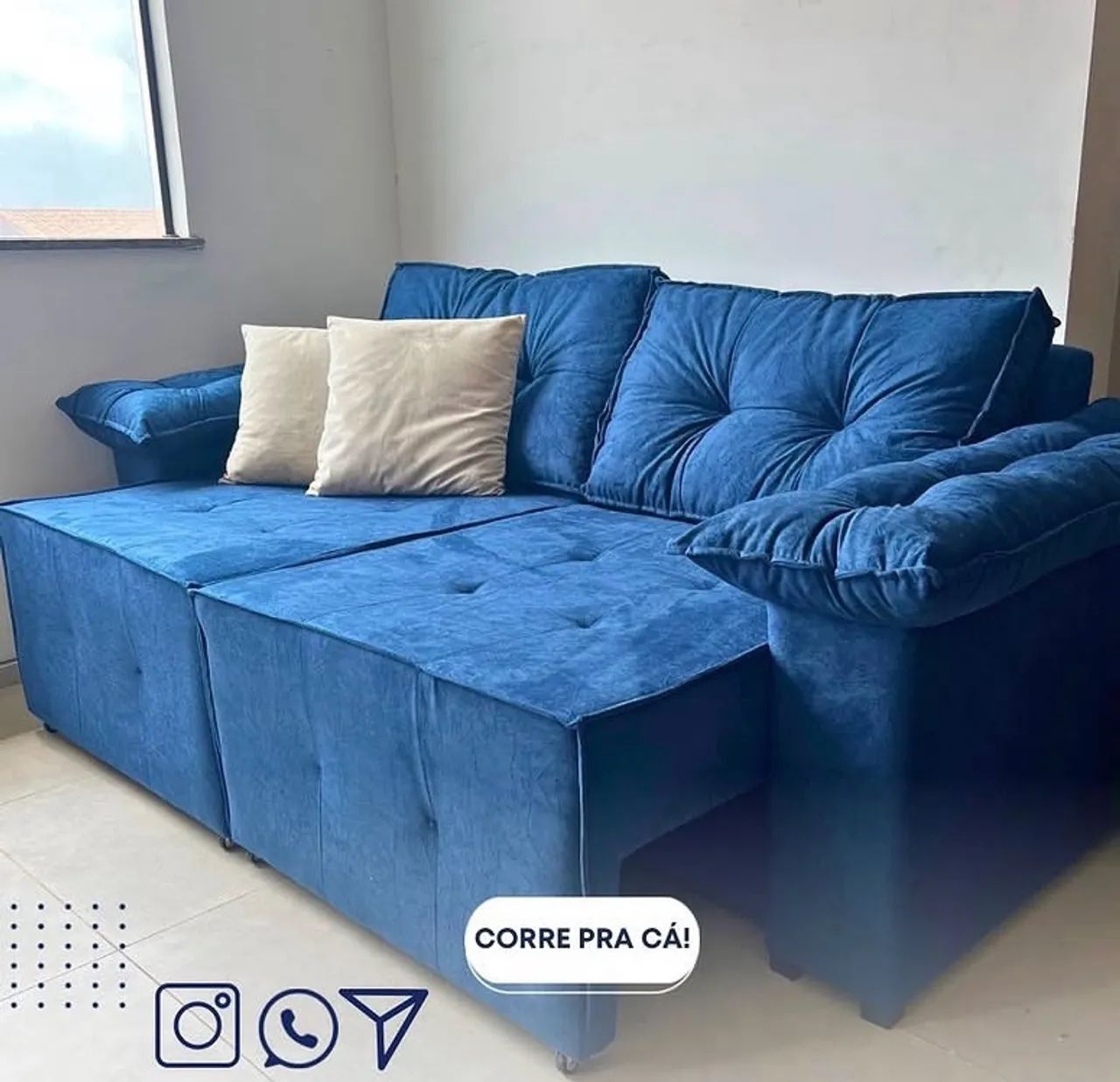 Oferta relâmpago sofá retrátil com almofadas nos braços 