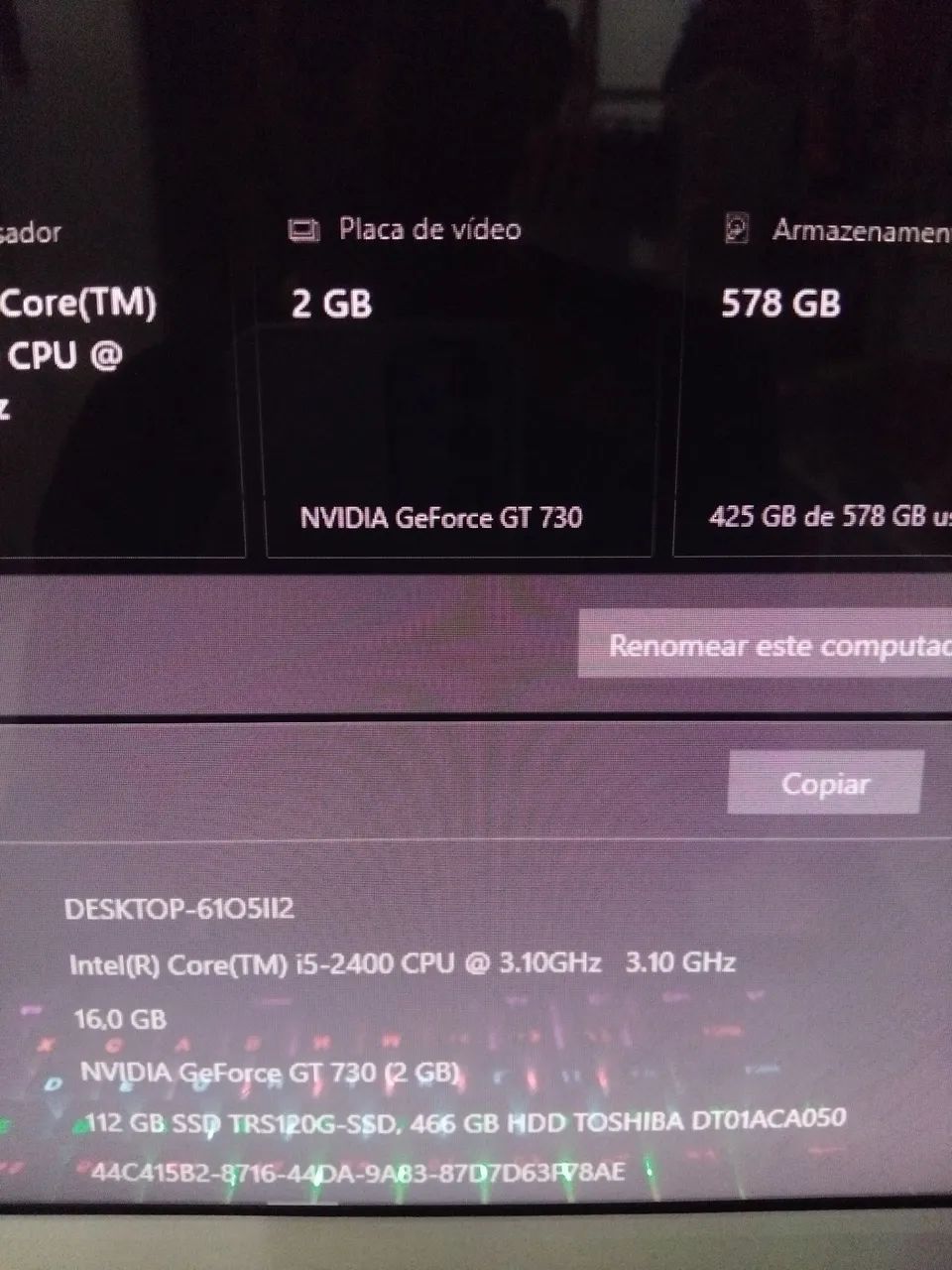 Placa de vídeo GT 730 DDR3 2G  - Foto 2
