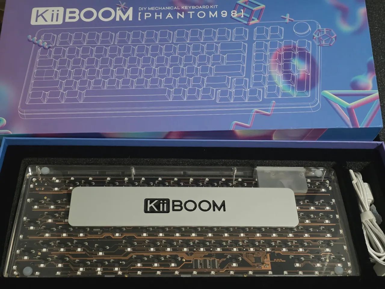 Teclado Mecânico Premium KiiBoom Phantom 98 Clear (Transparente) - Impecável - Foto 2