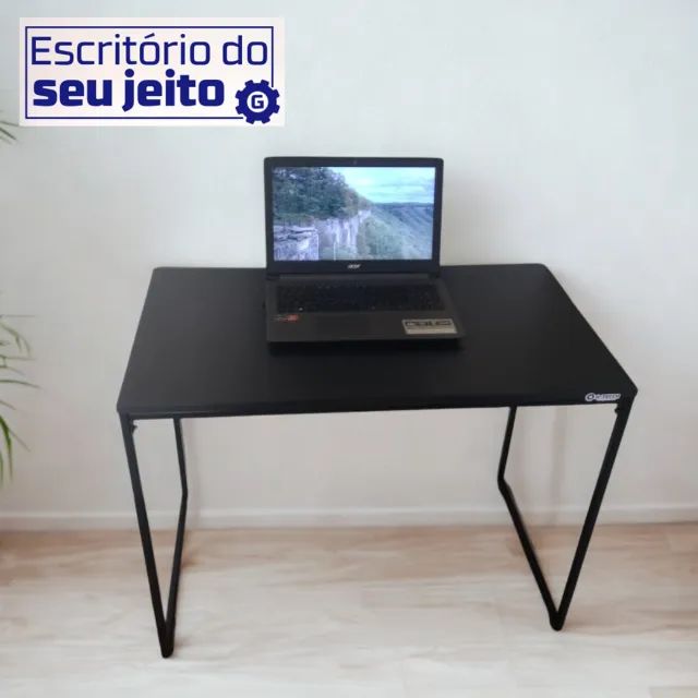 Escrivaninha NOVA Mesa Multiuso Estilo Industrial para Notebook Computador de Estudo Offic - Foto 2